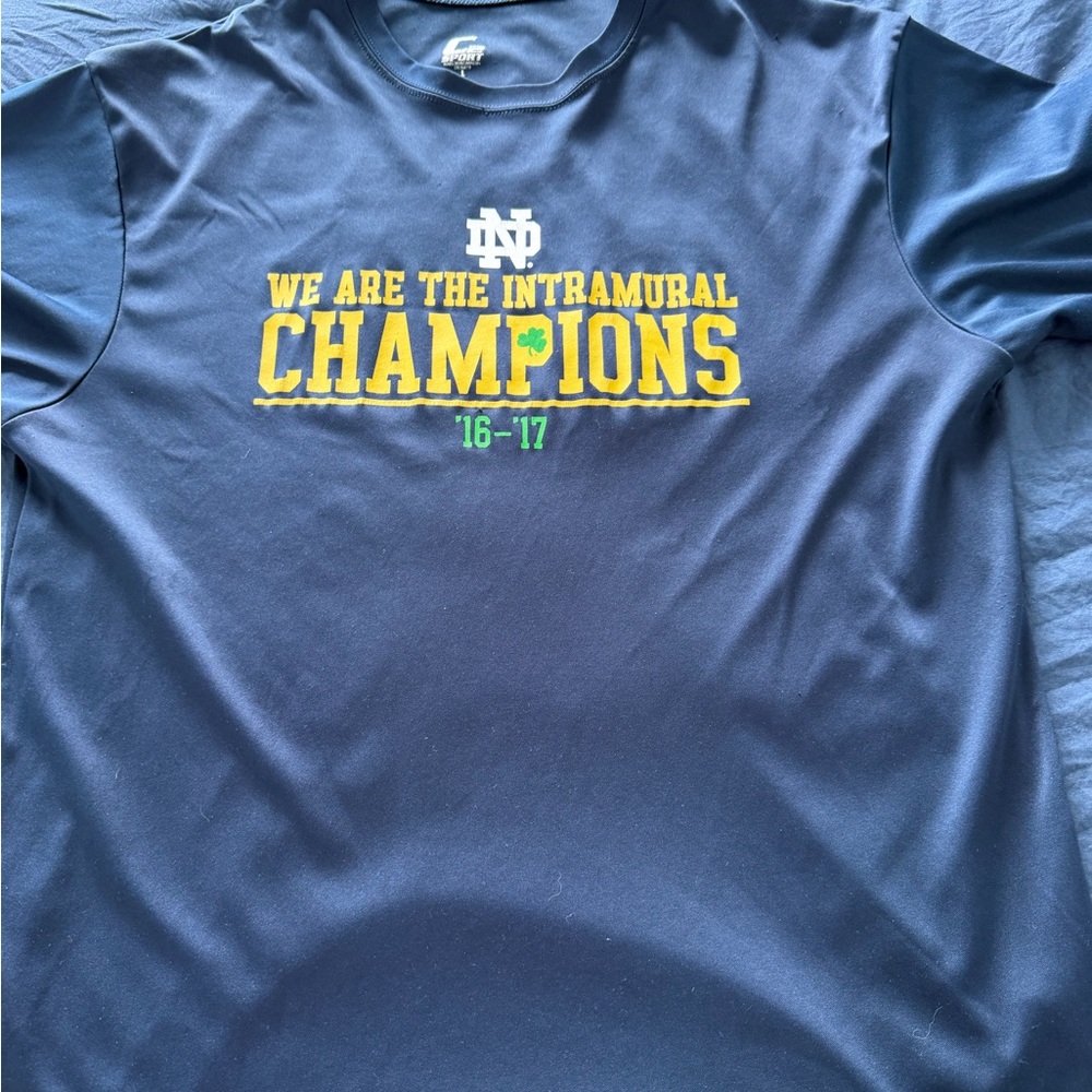 Blue Notre Dame Intramural Champion Athletic Shirt